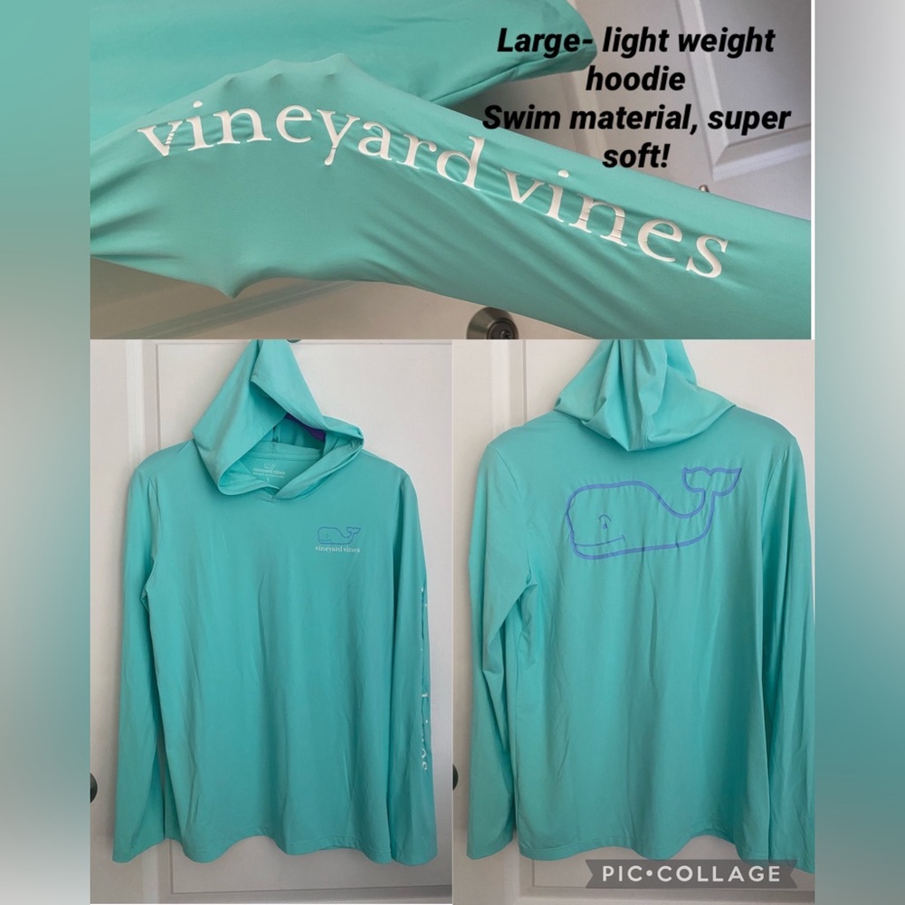 Vineyard Vines Performance Hoodie Mens L Lightweight Whale Long Sleeve